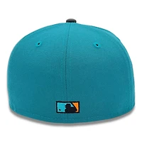 Philadelphia Phillies Teal and Black Team Logo Patch Gray UV New Era 59FIFTY Fitted Hat