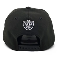 Las Vegas Raiders All Black with White Logo Outline Black UV NFL New Era 9FIFTY Snapback Hat