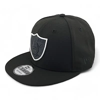 Las Vegas Raiders All Black with White Logo Outline Black UV NFL New Era 9FIFTY Snapback Hat
