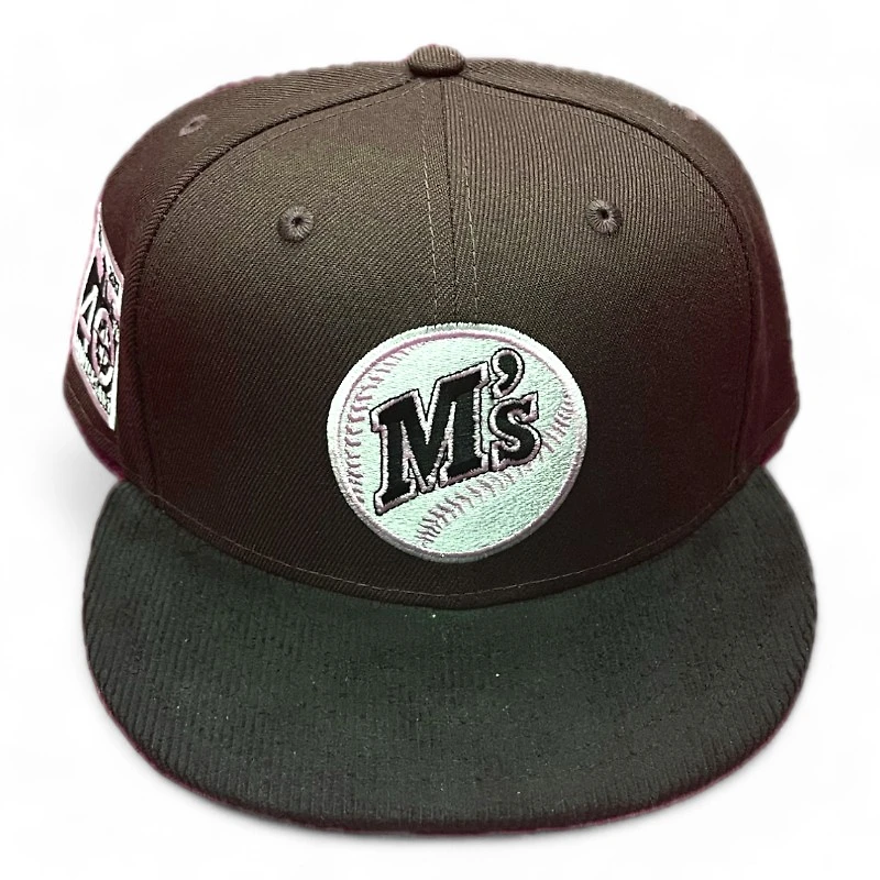 Seattle Mariners Walnut Brown with Black Corduroy 40th Anniversary Patch Pink UV New Era 59FIFTY Fitted Hat