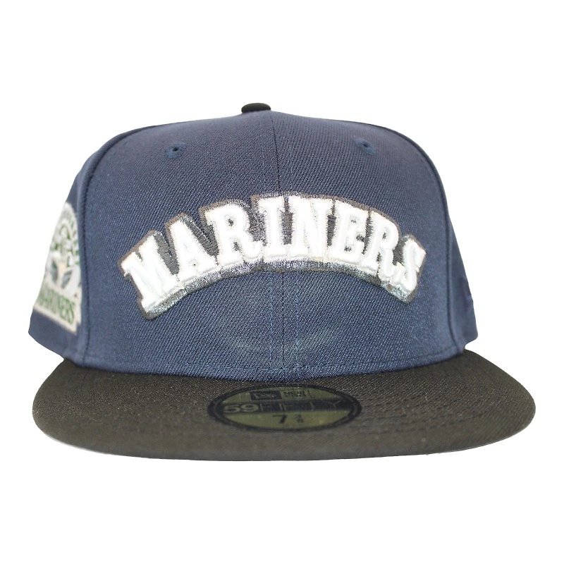 Seattle Mariners Navy and Black "Caps & Curveballs Pack" 30th Anniversary Patch Gray UV New Era 59Fifty Fitted Hat