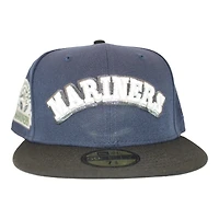 Seattle Mariners Navy and Black "Caps & Curveballs Pack" 30th Anniversary Patch Gray UV New Era 59Fifty Fitted Hat