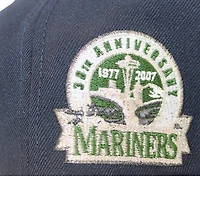 Seattle Mariners Navy and Black "Caps & Curveballs Pack" 30th Anniversary Patch Gray UV New Era 59Fifty Fitted Hat