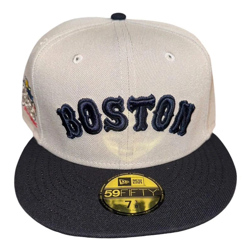 Boston Red Sox Gray and Navy Two Tone 2013 Fall Classic Patch Green UV New Era 59FIFTY Fitted Hat