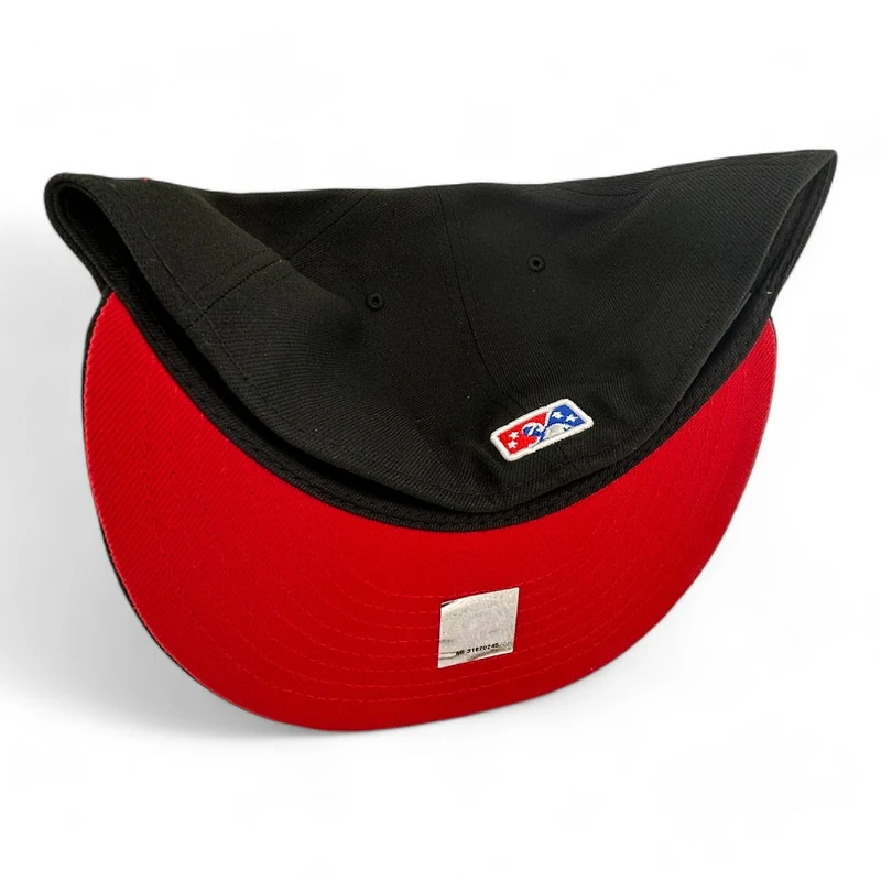 Tacoma Cubs All Black Pacific Coast League Patch Red UV New Era 59FIFTY Fitted Hat