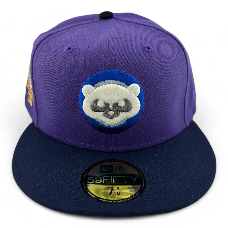 Chicago Cubs Purple and Navy Two Tone 1990 All Star Game Patch Gray UV New Era 59FIFTY Fitted Hat