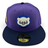 Chicago Cubs Purple and Navy Two Tone 1990 All Star Game Patch Gray UV New Era 59FIFTY Fitted Hat