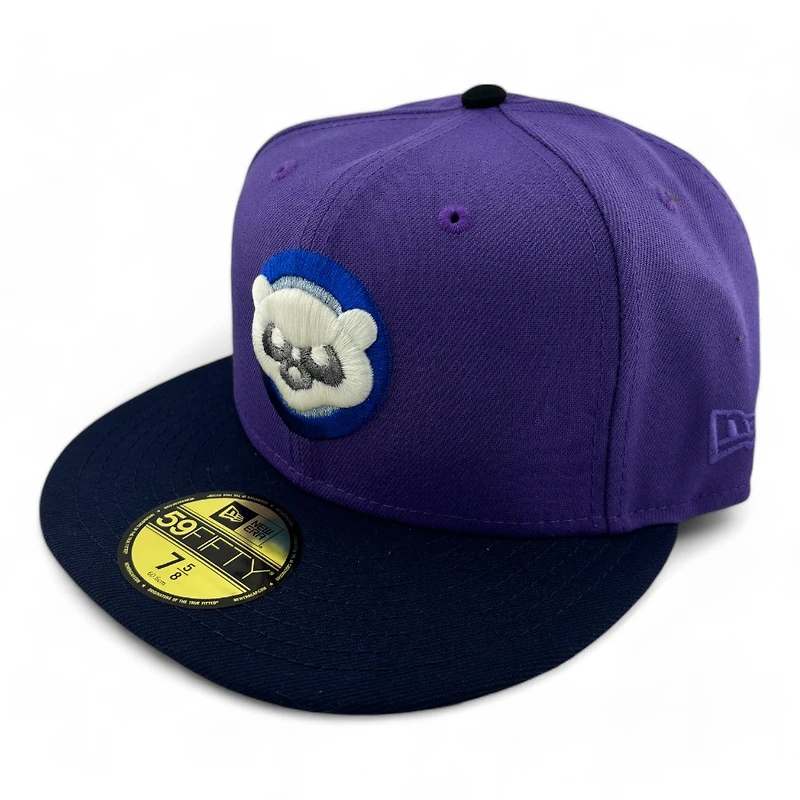 Chicago Cubs Purple and Navy Two Tone 1990 All Star Game Patch Gray UV New Era 59FIFTY Fitted Hat