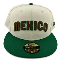 Mexico Chrome and Green Two Tone Flag Patch Red UV New Era 59FIFTY Fitted Hat