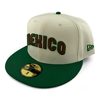Mexico Chrome and Green Two Tone Flag Patch Red UV New Era 59FIFTY Fitted Hat