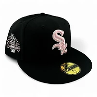 Chicago White Sox Black and Pink World Series Champions Patch Gray UV New Era 59FIFTY Fitted Hat