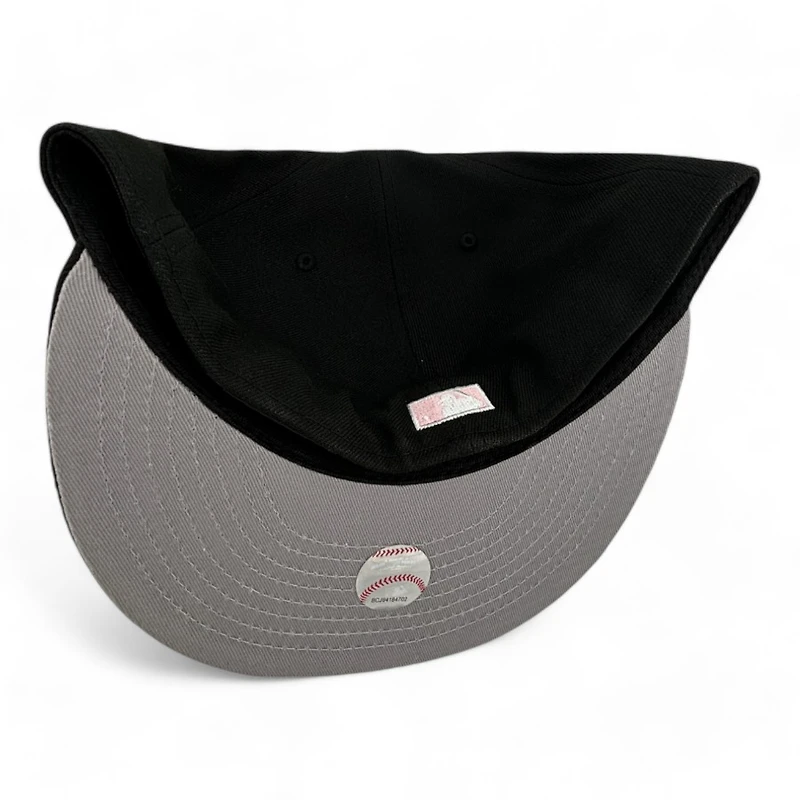 Chicago White Sox Black and Pink World Series Champions Patch Gray UV New Era 59FIFTY Fitted Hat