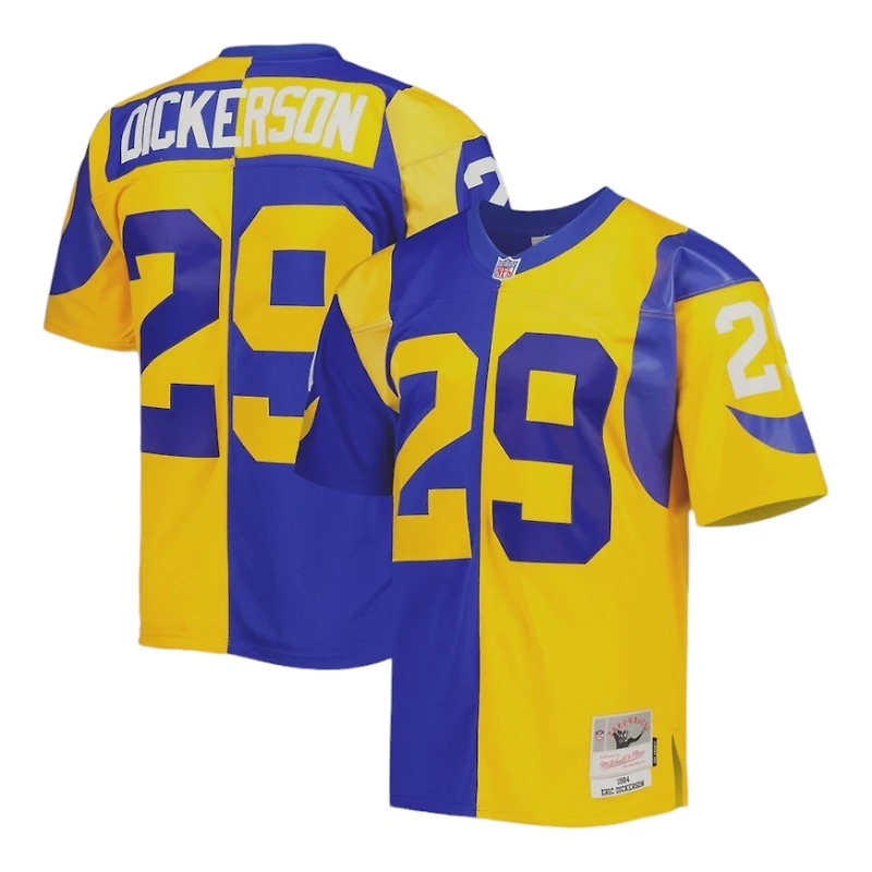 Los Angeles Rams Eric Dickerson Mitchell & Ness Gold and Royal Blue Split Legacy Jersey