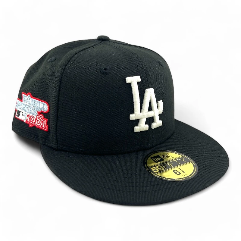 Los Angeles Dodgers Black "Icy Pack" 1981 World Series Patch Icy Blue UV New Era 59FIFTY Fitted Hat