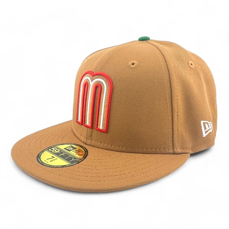 Mexico Brown and Red Flag Patch UV New Era 59FIFTY Fitted Hat