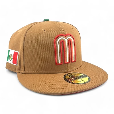 Mexico Brown and Red Flag Patch UV New Era 59FIFTY Fitted Hat