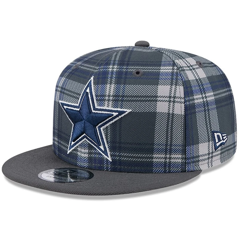 Dallas Cowboys Gray 2024 Sideline Statement Plaid New Era 9FIFTY Snapback Hat