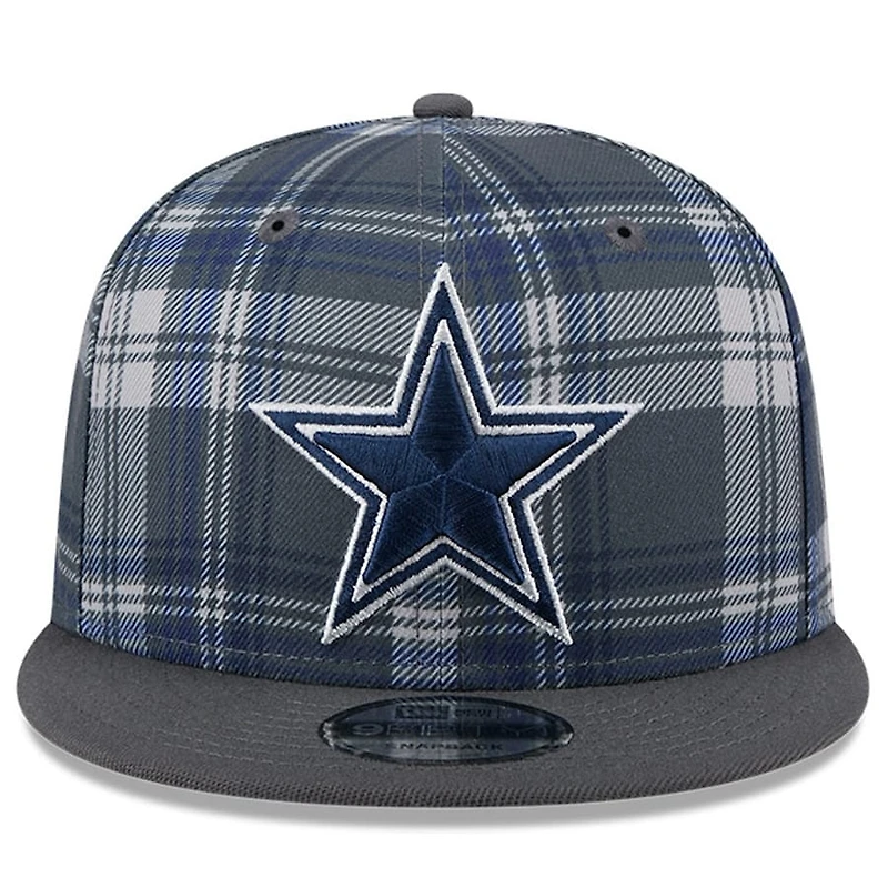 Dallas Cowboys Gray 2024 Sideline Statement Plaid New Era 9FIFTY Snapback Hat