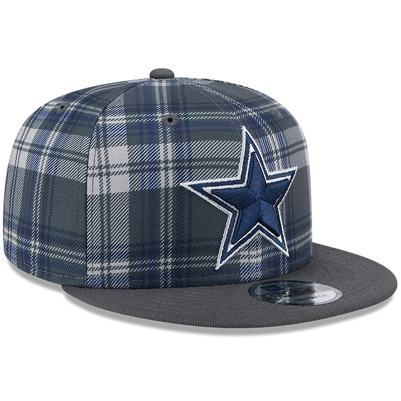 Dallas Cowboys Gray 2024 Sideline Statement Plaid New Era 9FIFTY Snapback Hat