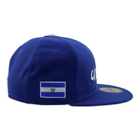 Los Angeles Dodgers Royal Blue Script El Salvador Flag Patch Icy UV 59FIFTY Fitted Hat