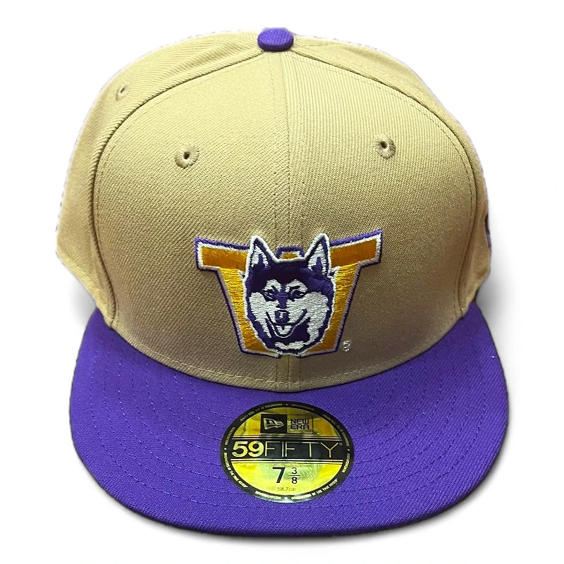Washington Huskies Camel Brown White Basic Gray UV New Era 59FIFTY Fitted Hat