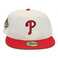 Philadelphia Phillies Cream and Red "Creator Gang Pack 2" 1993 World Series Patch Gray UV New Era 59Fifty Fitted Hat