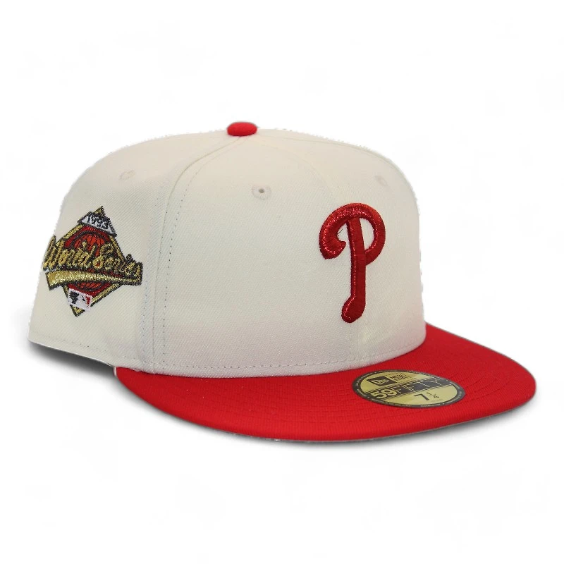 Philadelphia Phillies Cream and Red "Creator Gang Pack 2" 1993 World Series Patch Gray UV New Era 59Fifty Fitted Hat