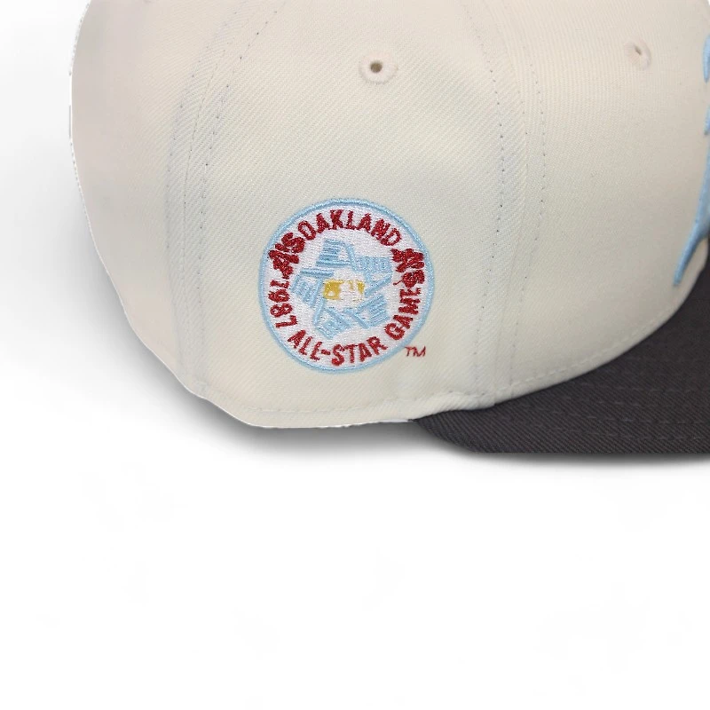 Oakland Athletics Cream and Graphite "Creator Gang Pack 2" 1987 All Star Game Patch Pink UV New Era 59Fifty Fitted Hat
