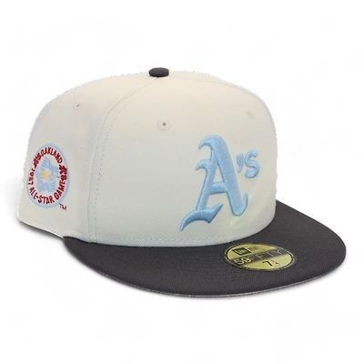Oakland Athletics Cream and Graphite "Creator Gang Pack 2" 1987 All Star Game Patch Pink UV New Era 59Fifty Fitted Hat