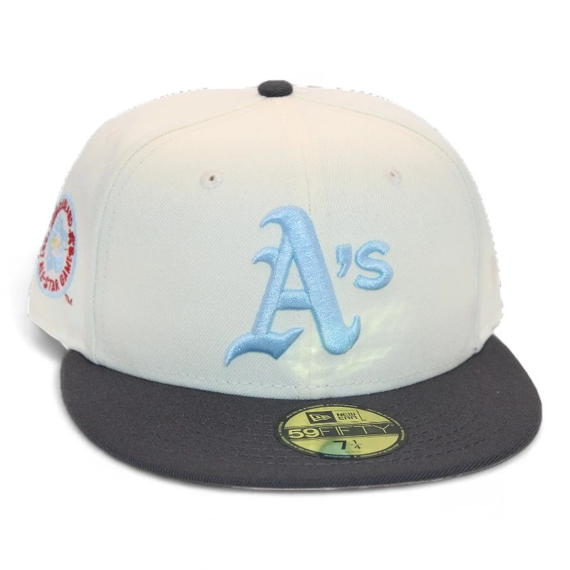 Oakland Athletics Cream and Graphite "Creator Gang Pack 2" 1987 All Star Game Patch Pink UV New Era 59Fifty Fitted Hat