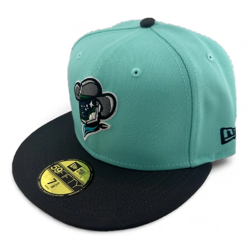 Sugar Land Space Cowboys Teal and Charcoal Gray Pacific Coast League Patch UV New Era 59FIFTY Fitted Hat