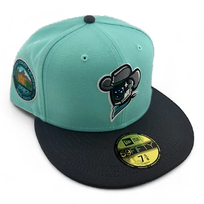 Sugar Land Space Cowboys Teal and Charcoal Gray Pacific Coast League Patch UV New Era 59FIFTY Fitted Hat