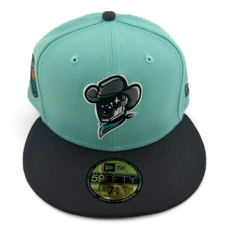 Sugar Land Space Cowboys Teal and Charcoal Gray Pacific Coast League Patch UV New Era 59FIFTY Fitted Hat