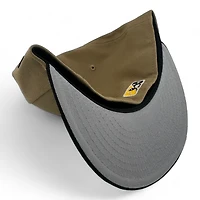 Lansing Lugnuts Tan and Black Locos Patch Gray UV New Era 59FIFTY Fitted Hat