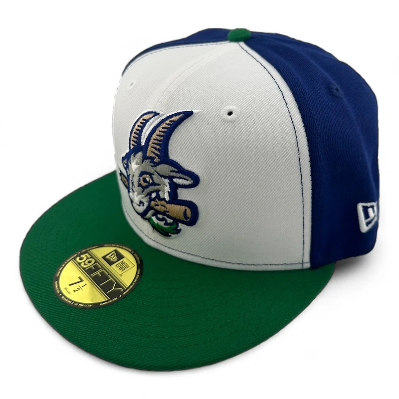 Hartford Yard Goats White Blue and Green All Star Bash Patch Gray UV New Era 59FIFTY Fitted Hat