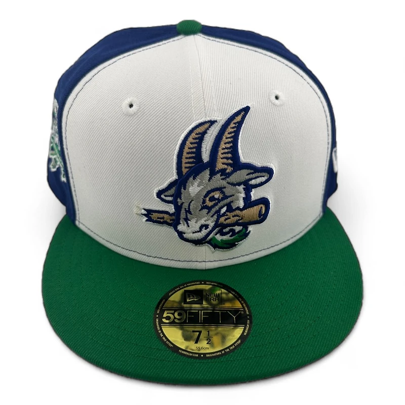 Hartford Yard Goats White Blue and Green All Star Bash Patch Gray UV New Era 59FIFTY Fitted Hat