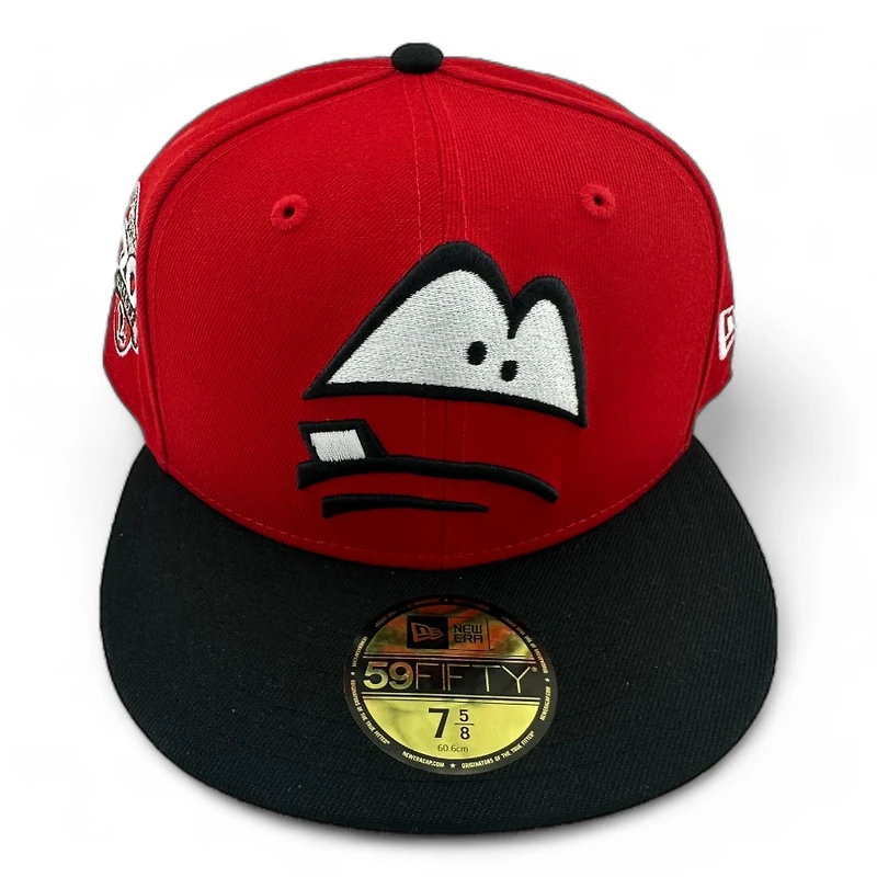 Lansing Lugnuts Red and Black 20 Seasons Patch Gray UV New Era 59FIFTY Fitted Hat