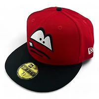 Lansing Lugnuts Red and Black 20 Seasons Patch Gray UV New Era 59FIFTY Fitted Hat