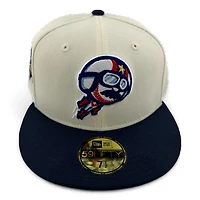 Kannapolis Cannon Ballers Chrome and Navy Carolina League Patch Gray UV New Era 59FIFTY Fitted Hat