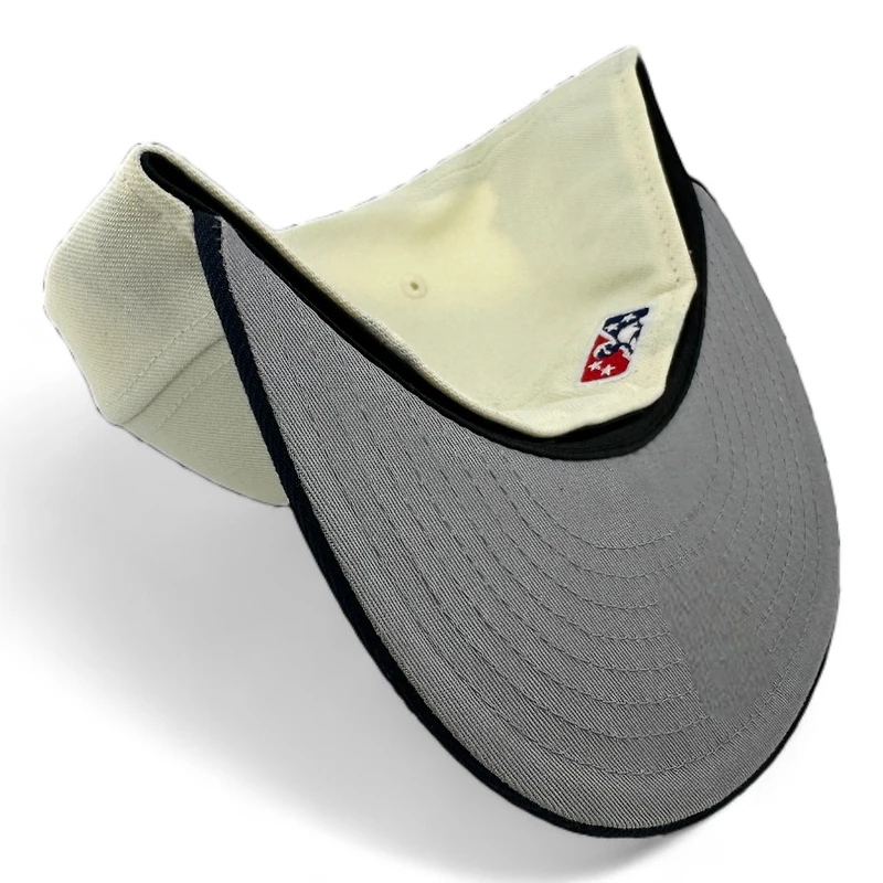 Kannapolis Cannon Ballers Chrome and Navy Carolina League Patch Gray UV New Era 59FIFTY Fitted Hat