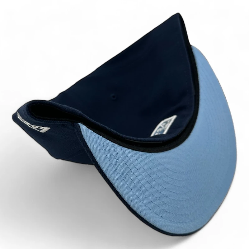 Myrtle Beach Pelicans Navy Palmetto State MB Patch Light Blue UV New Era 59FIFTY Fitted Hat