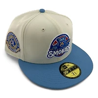Tennessee Smokies Chrome and Light Blue Two Tone Southern League Patch Gray UV New Era 59FIFTY Fitted Hat