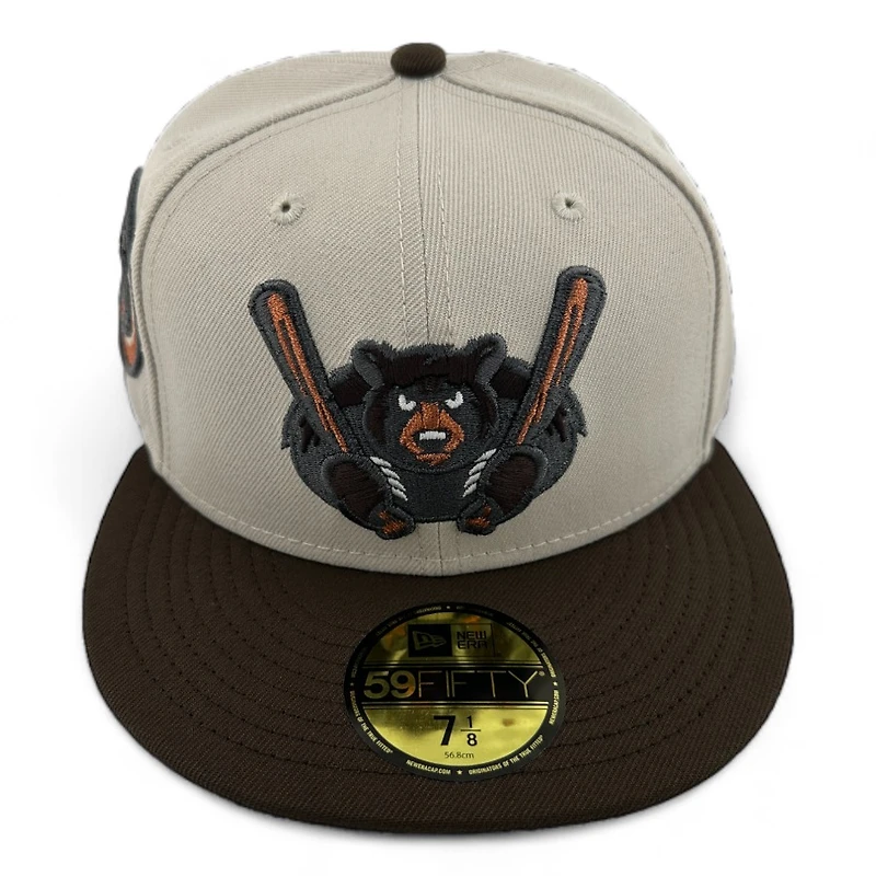 Tennessee Smokies Stone Gray and Brown Circle Smokie Patch Green UV New Era 59FIFTY Fitted Hat