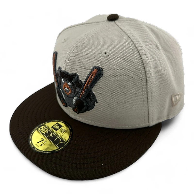 Tennessee Smokies Stone Gray and Brown Circle Smokie Patch Green UV New Era 59FIFTY Fitted Hat