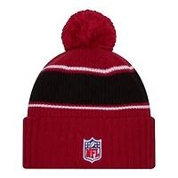 Arizona Cardinals 2024 NFL Sideline Red Pom Cuffed Knit Beanie Hat