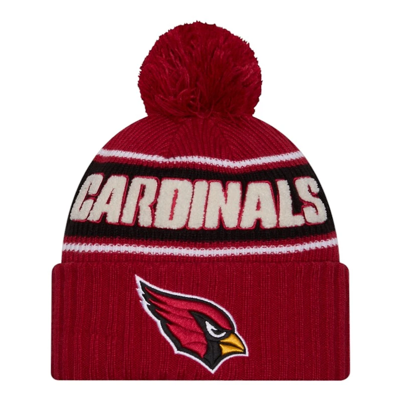 Arizona Cardinals 2024 NFL Sideline Red Pom Cuffed Knit Beanie Hat