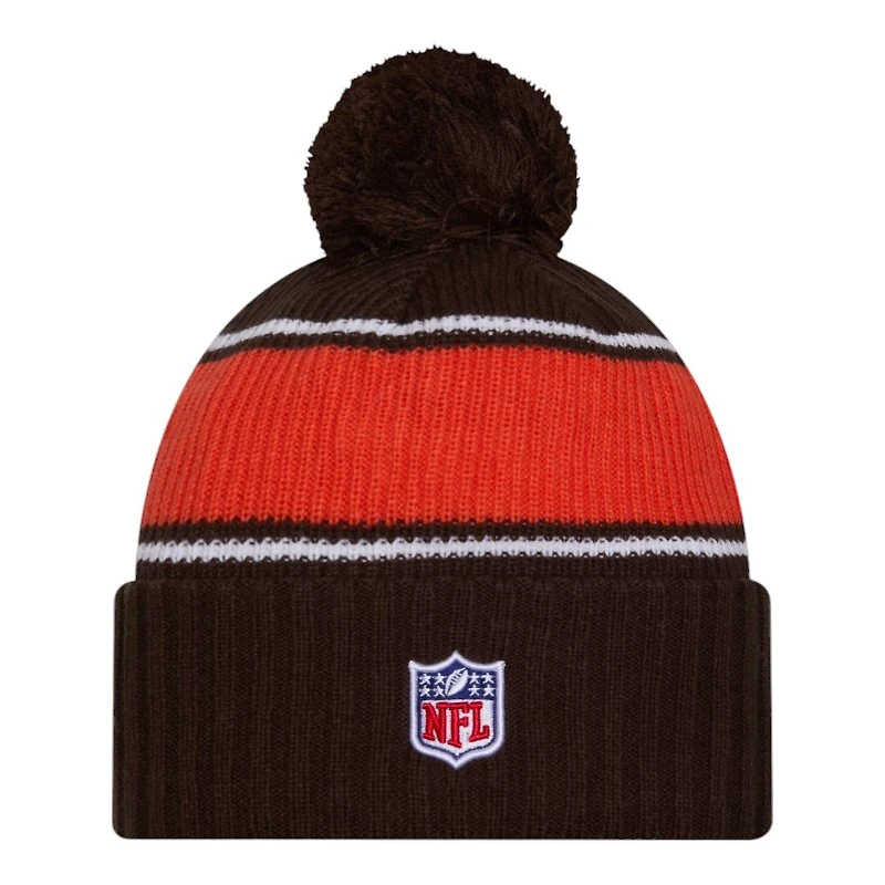 Cleveland Browns 2024 NFL Sideline Brown Pom Cuffed Knit Beanie Hat