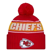 Kansas City Chiefs 2024 NFL Sideline Red Pom Cuffed Knit Beanie Hat