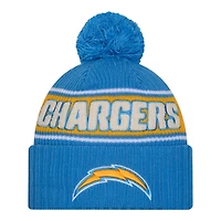 Los Angeles Chargers 2024 NFL Sideline Blue Pom Cuffed Knit Beanie Hat