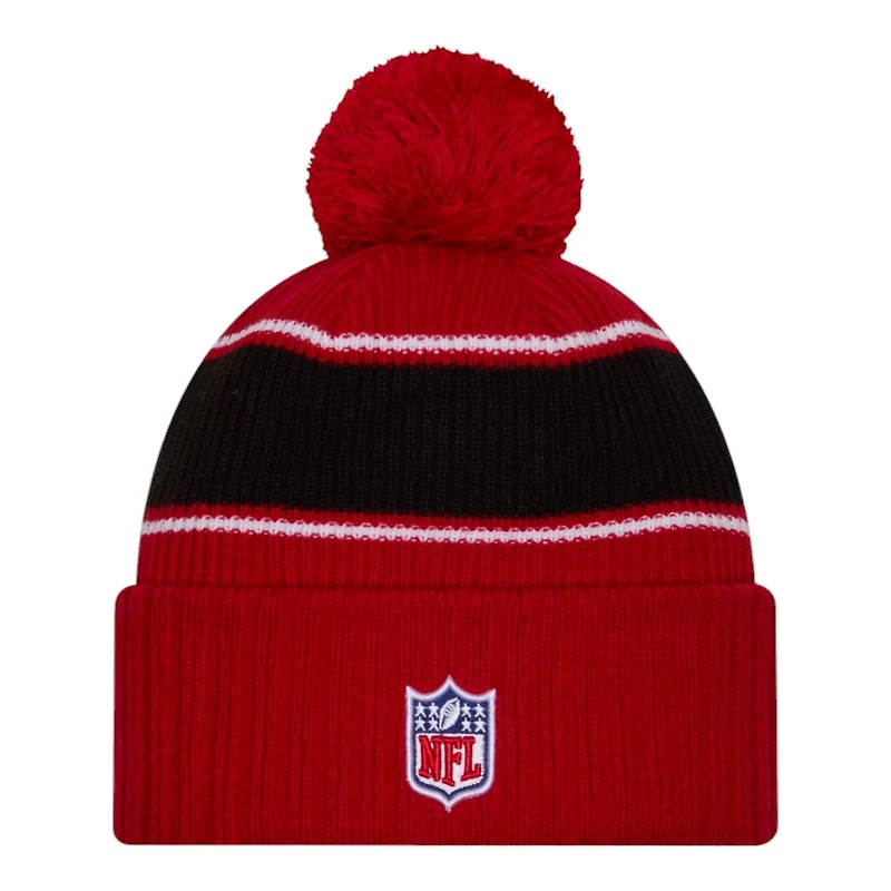 San Francisco 49ers 2024 NFL Sideline Red Pom Cuffed Knit Beanie Hat